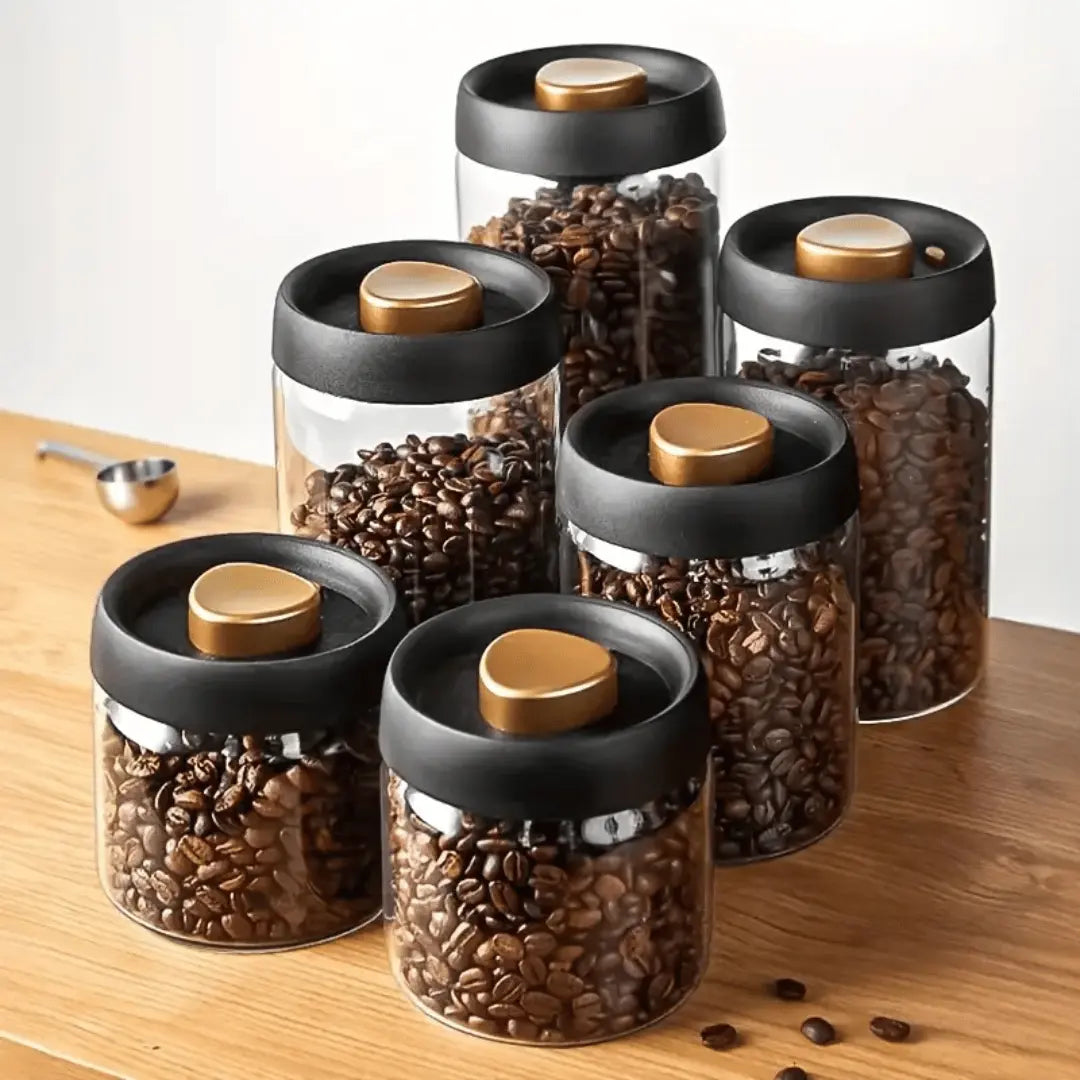 Press-Seal Glass Canisters for Food Storage