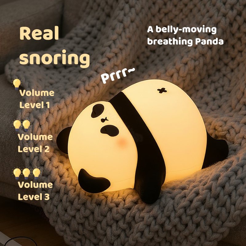 Satsus® Napping Panda Breathing Squishy Silicone Companion Sound LED Night Light Perfect Gift