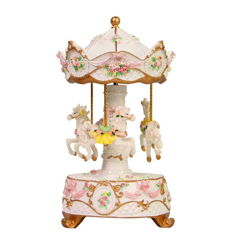 Carousel music box with lighting