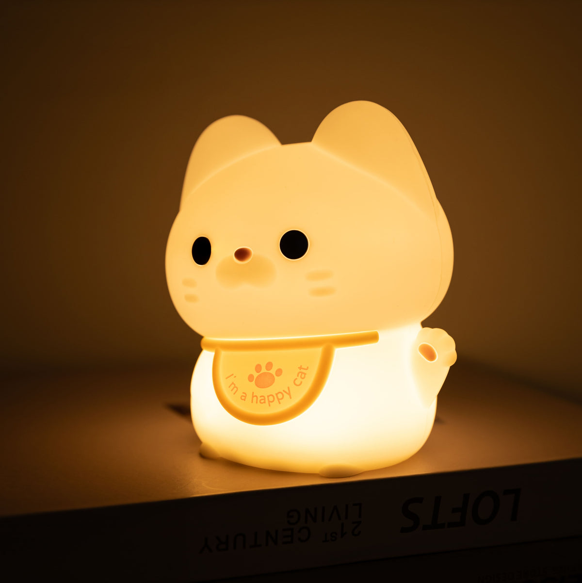 Satsus® Squishy Silicone Happy Cat LED Night Light - Perfect Gift for Kids and Girls