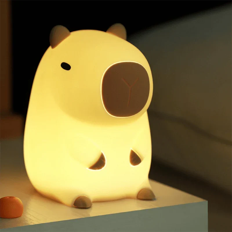 Satsus® Flower Capybara Squishy Silicone Night Light - Perfect Gift for Kids and Girls