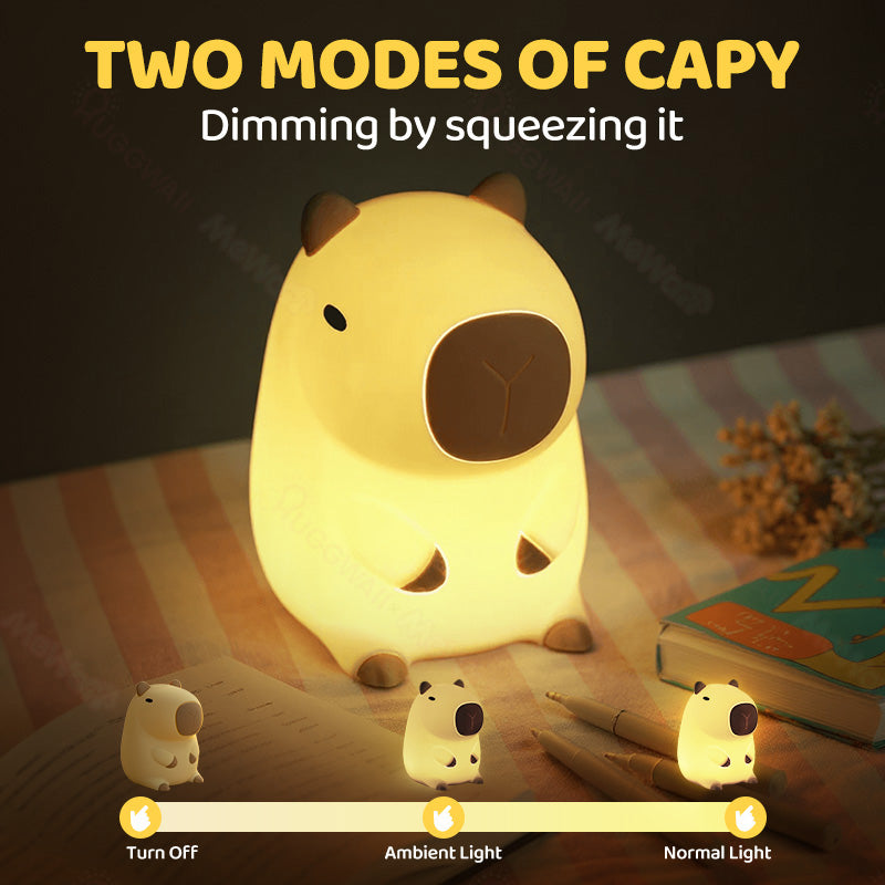 Satsus® Capybara with Keychain Bundle Squishy Night Light - Perfect Gift