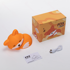 Satsus® Fox Night Light with Curled Tail Silicone Squishy Animal Design Lamp Perfect Gift