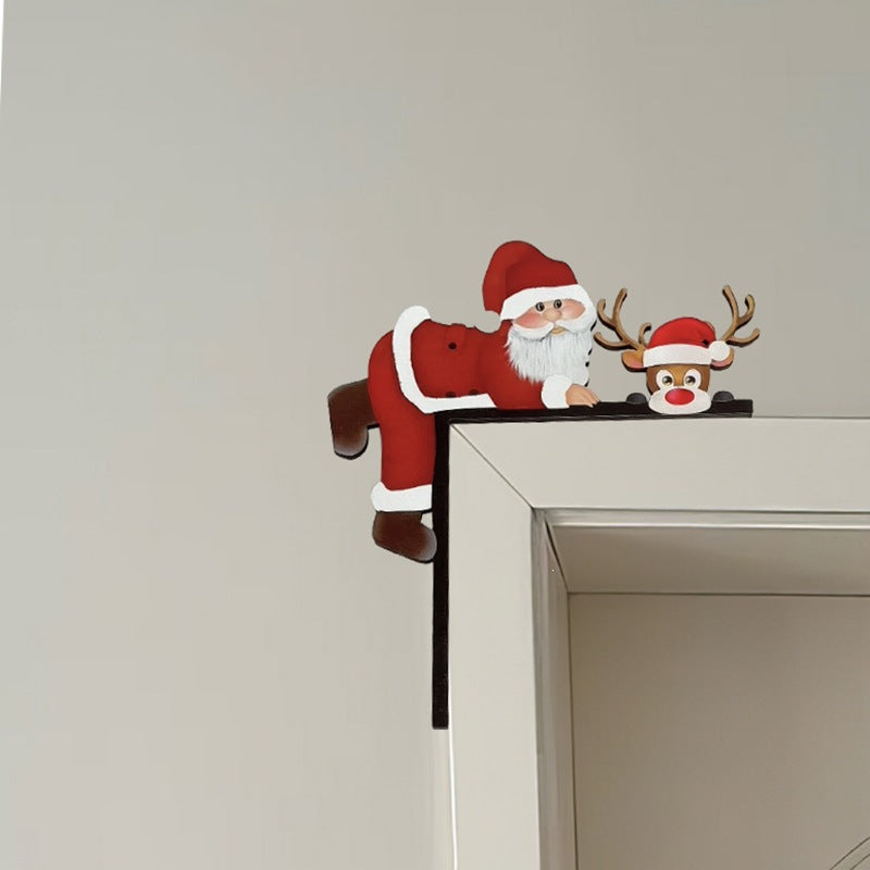 Christmas door frame decoration made of wood