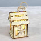Decorative illuminated miniature wooden house