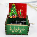 Decorative wooden music box with Christmas motifs