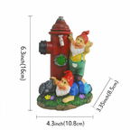 Gnome figure with red hat and hydrant motif