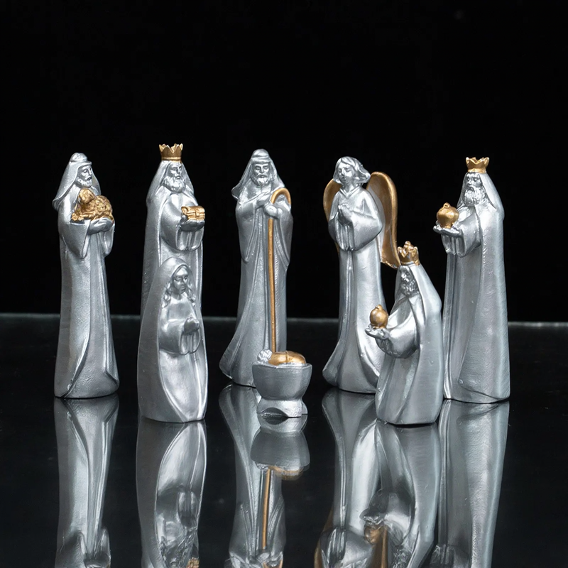 Nativity figures set made of resin, 8-piece