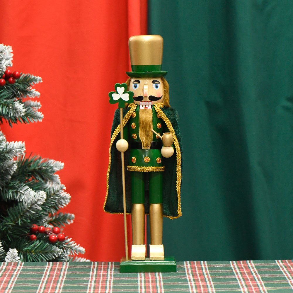 Nutcracker figure, 38 cm, Gold-Green, Irish Design