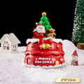 Christmas snow globe with music box and carriage design