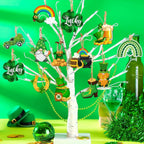 St. Patrick's Day Gnome Wooden Pendant with Clover