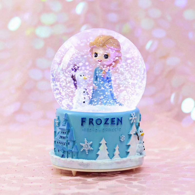 Christmas music box with snow globe and light
