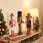 Decorative nutcracker figure made of wood, 30 cm