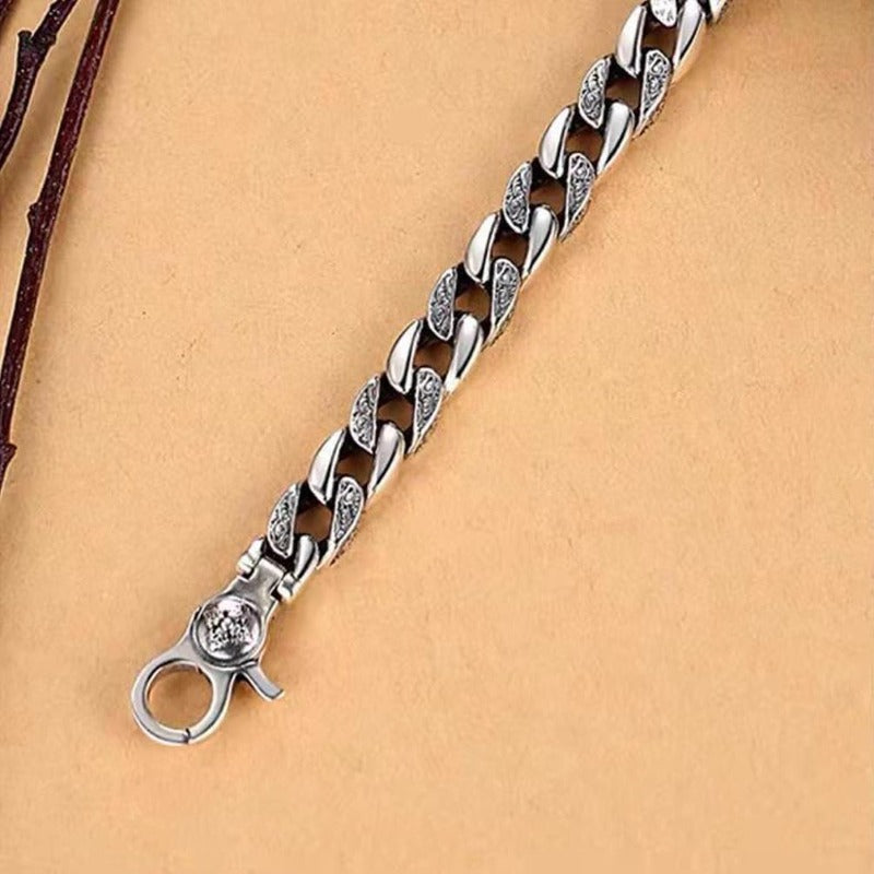 Vintage Sanskrit Cuban Link Bracelet