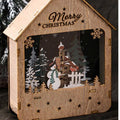 Decorative wooden house with LED lighting