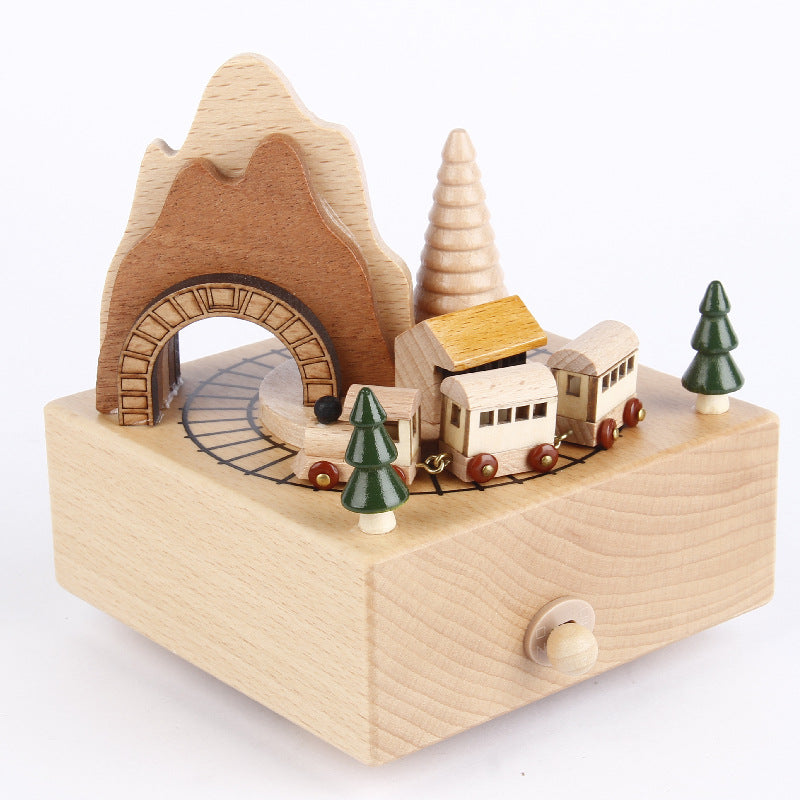 Decorative music box made of wood, hand-painted