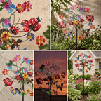 Outdoors Wind Spinners with Decorative Flowers