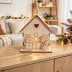 Illuminated wooden Christmas house, DIY kit