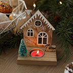 Decorative wooden candle holder in Scandinavian style