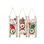 Christmas Elf Leader Pendant made of Wood, Set of 3