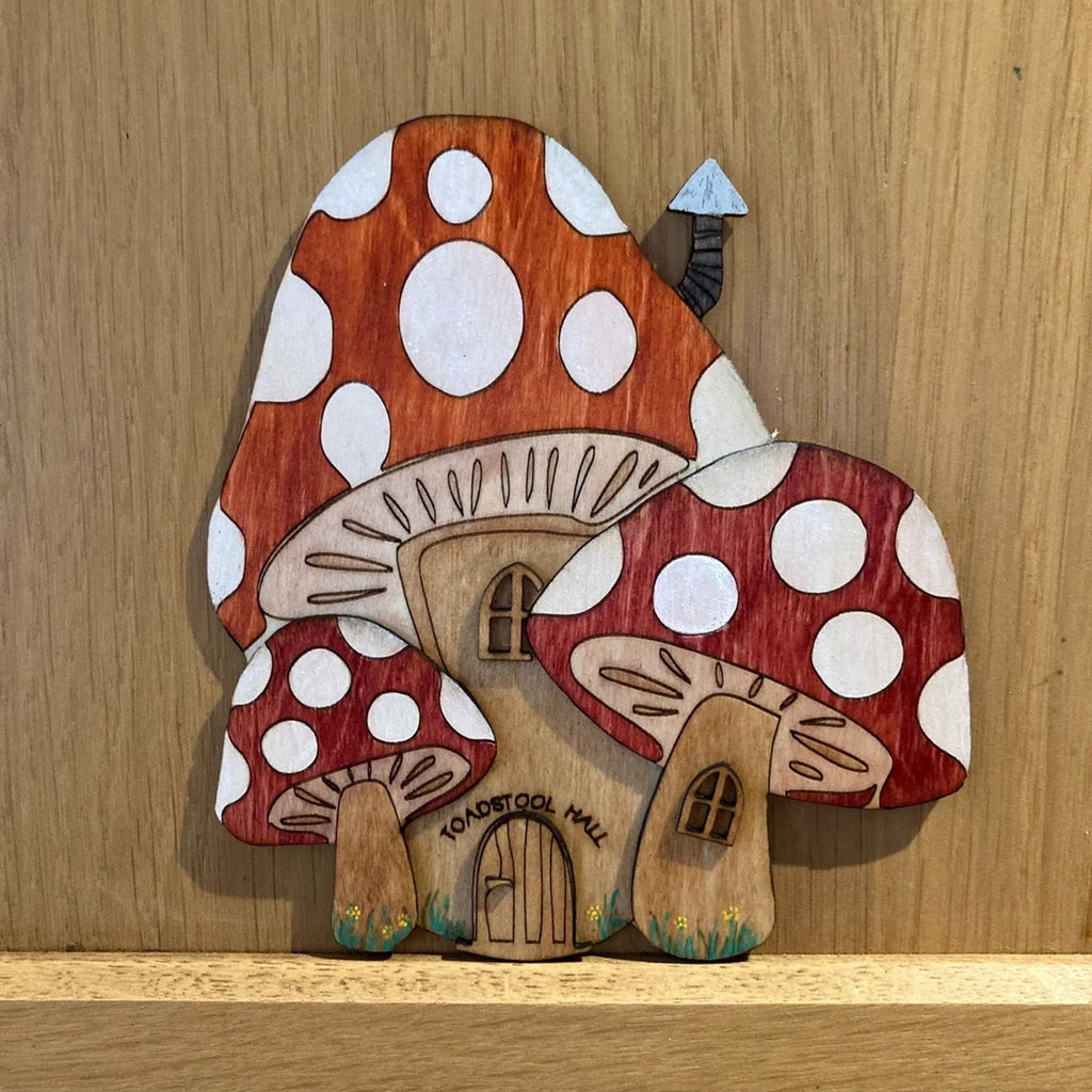 Decorative 2D elf door made of pine wood with animal motifs