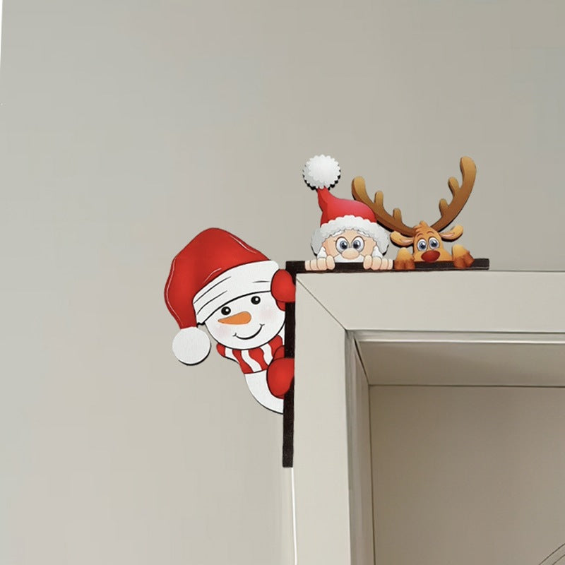 Christmas door frame decoration made of wood