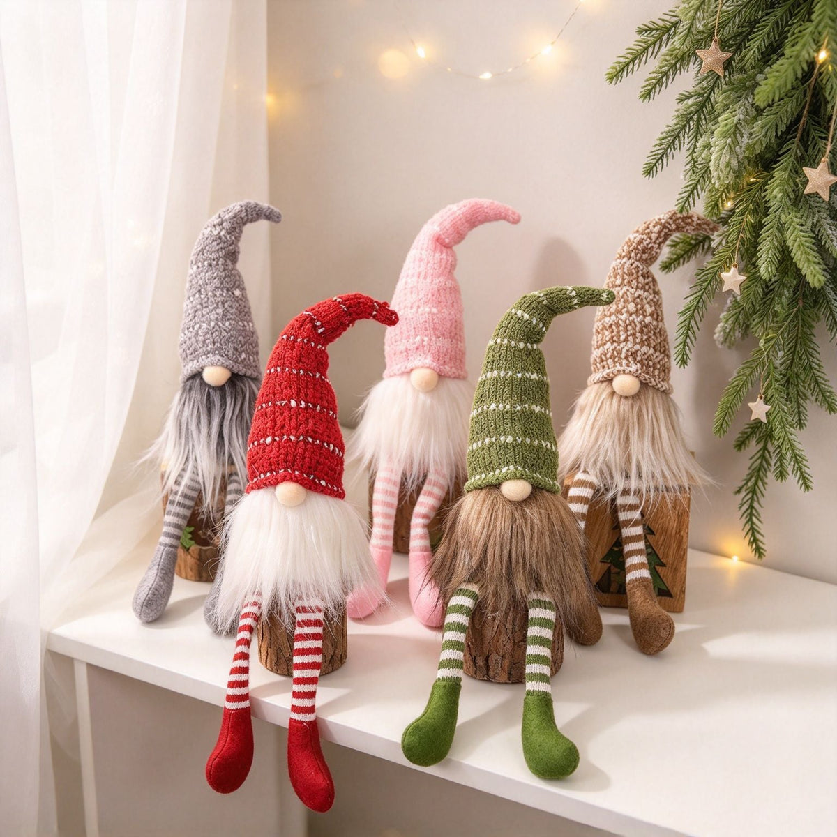 Christmas elf with long legs, fabric