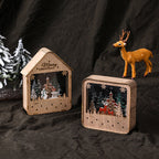 Illuminated wooden house, LED Christmas decoration