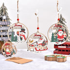 Decorative gnome wooden pendant with Christmas motifs