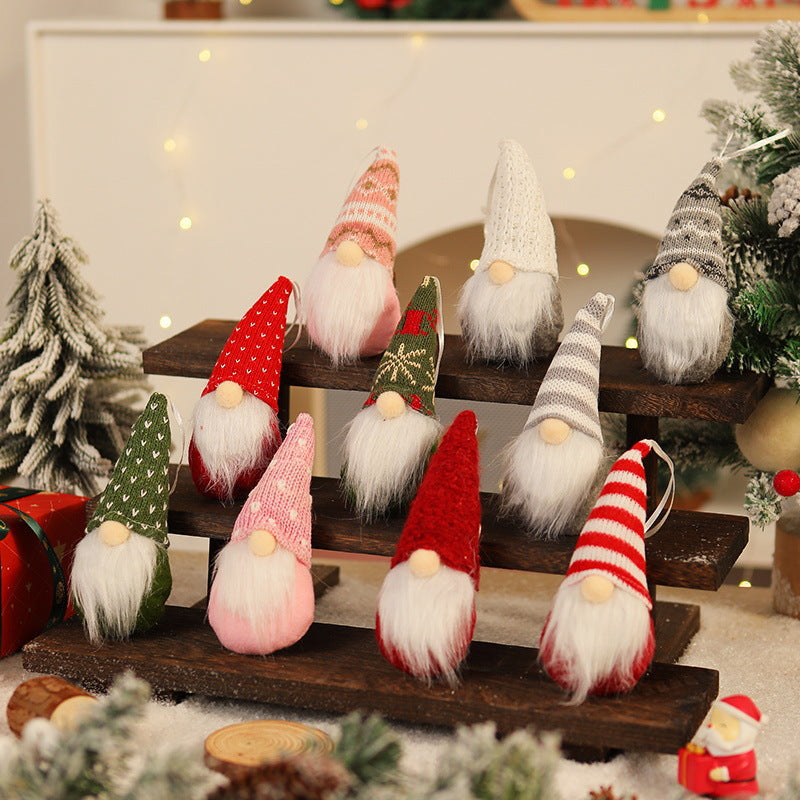 Christmas knit ornaments, gnome design