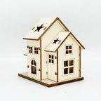 Illuminated wooden house for Christmas decoration