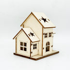 Illuminated wooden house for Christmas decoration