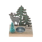 Decorative wooden Christmas candle holder, 12 cm
