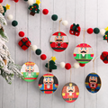 Nutcracker Wood Ornament, Round, Set of 6