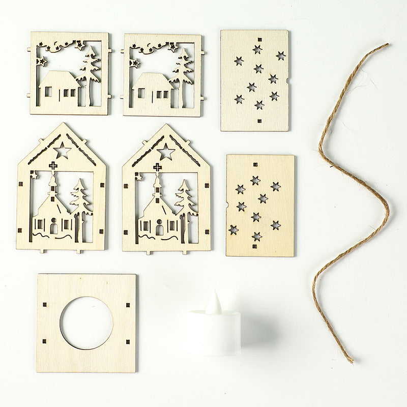 Illuminated wooden house for the Christmas season