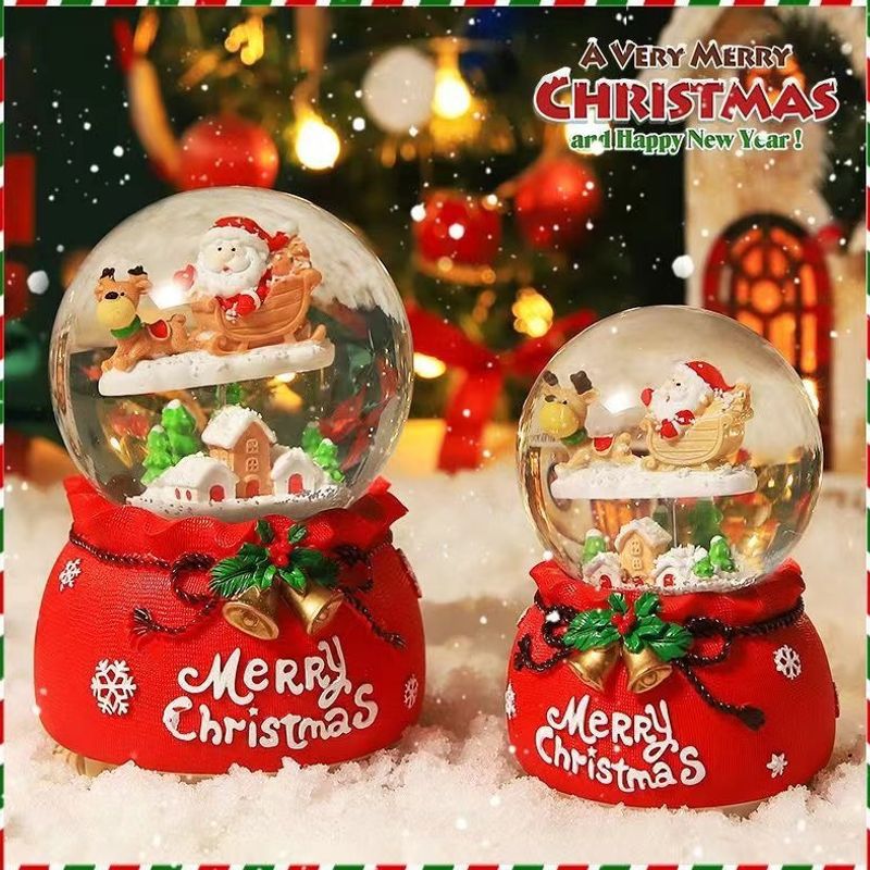 Christmas snow globe with music and light