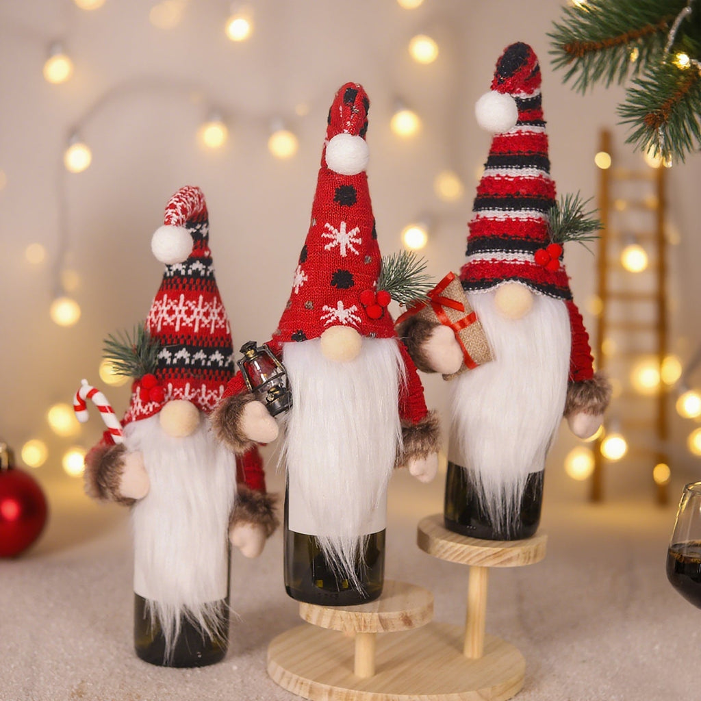 Decorative gnome figurine with Christmas accessories