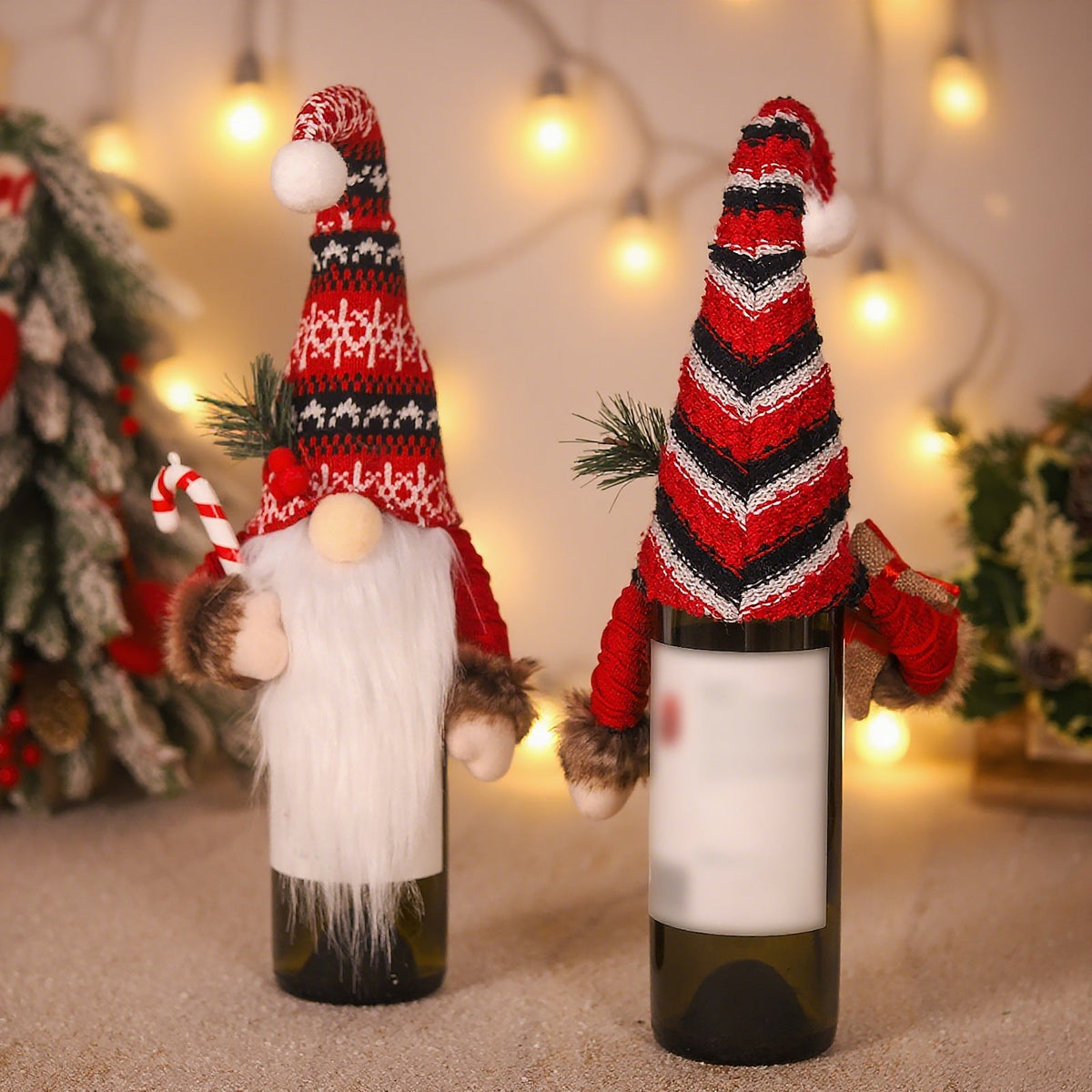 Decorative gnome figurine with Christmas accessories