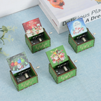 Compact wooden music box with laser engraving