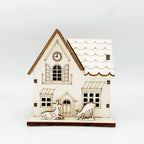Illuminated wooden house for Christmas decoration