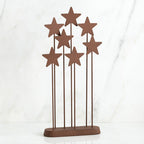 Christmas decoration set, metal stars and wooden plants