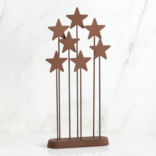 Christmas decoration set, metal stars and wooden plants