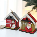 Decorative Retro Wooden Hut with Christmas Design