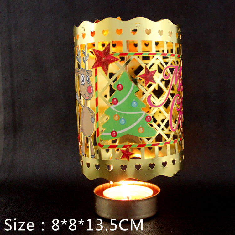Rotating metal candle holder, round