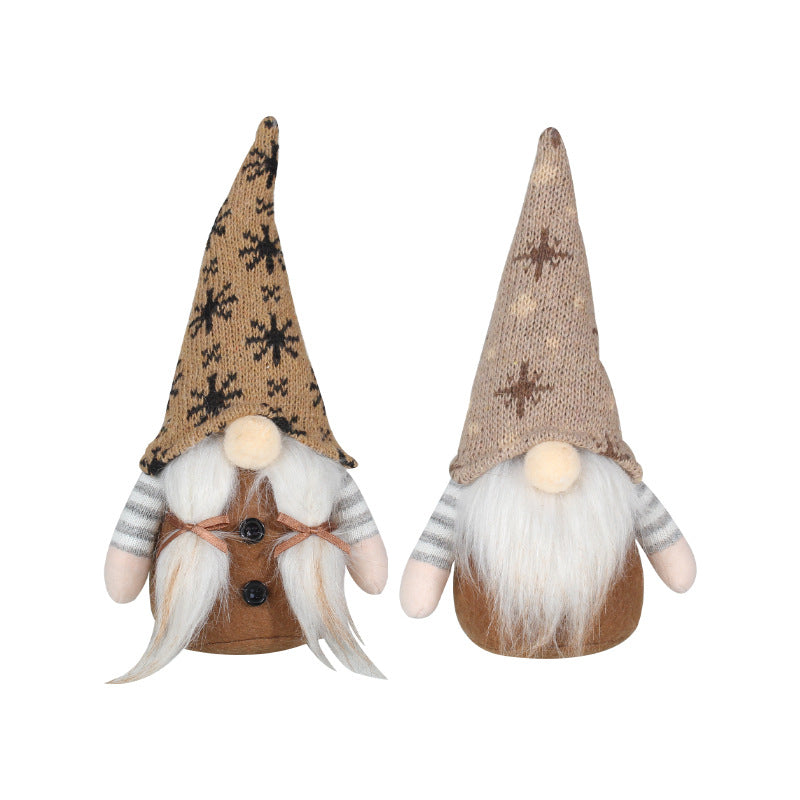 Christmas elf with knitted hat, fabric hanging figure