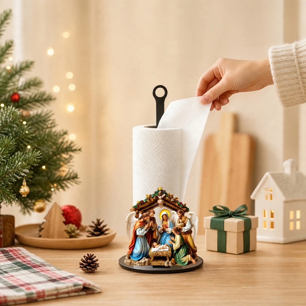 Christmas paper roll holder made of acrylic