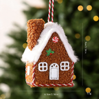 Christmas cabin fabric pendant