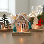 Christmas candle holder made of wood