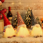 Shining gnome figures with sequin hat