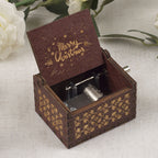 Small wooden music box in retro design
